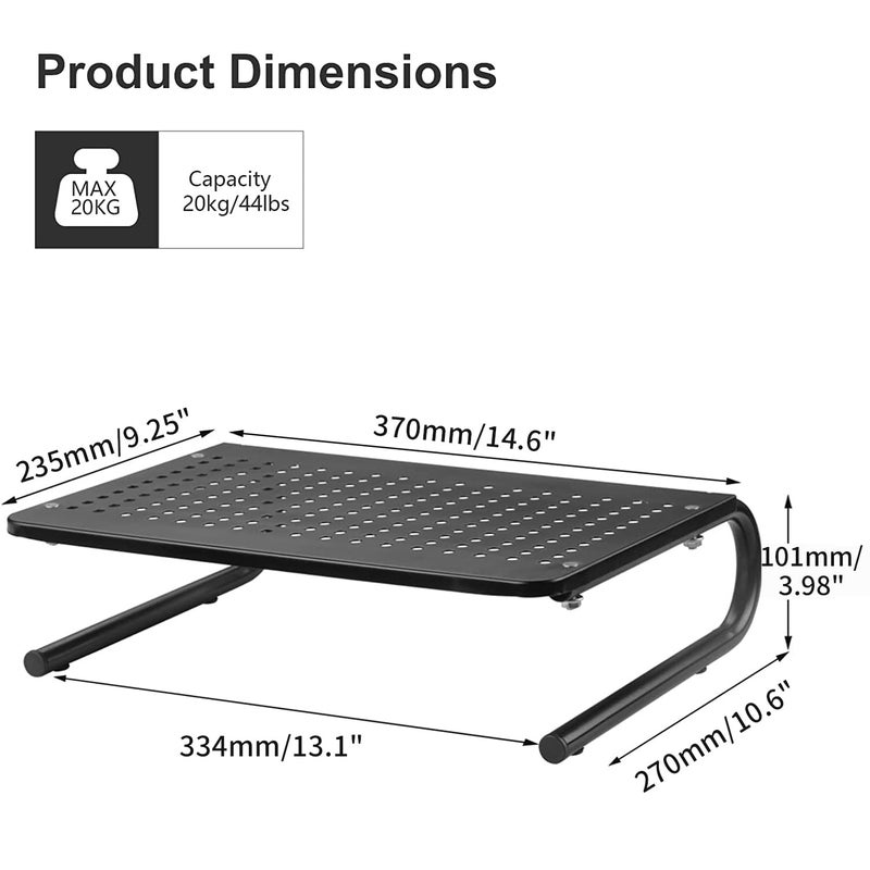 suptek Monitor Stand Riser for Computer,Laptop,Printer, Notebook and All Flat Screen Display with Vented Metal Platform and 4 Inches Height Underneath Storage (MST004) - Image 5